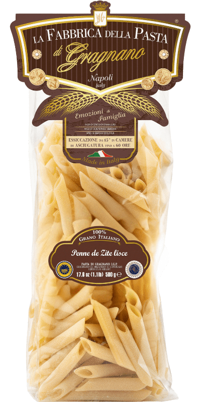 La Fabbrica della Pasta Pasta di Gragnano IGP Penne "de zite" Lisce 500g 1 La Fabbrica della Pasta Pasta di Gragnano IGP Penne “de zite” Lisce 500g