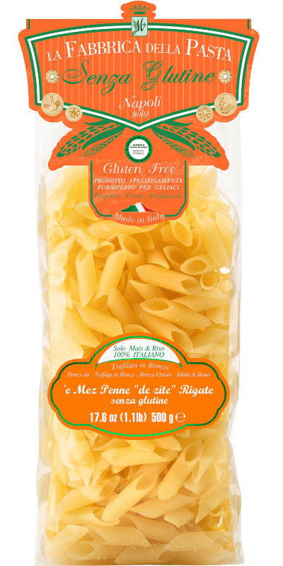 La Fabbrica della Pasta Pasta di Gragnano IGP  Mez Penne “de zite” rigate – glutenfreie Pasta 500g