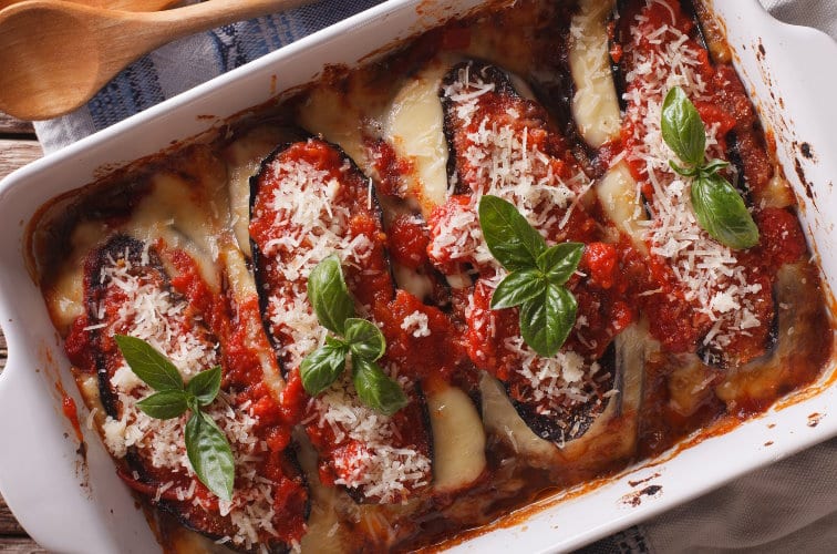 Melanzane alla Parmigiana (original Rezept) 4 Italienische Auberginen Lasagne im Ofen