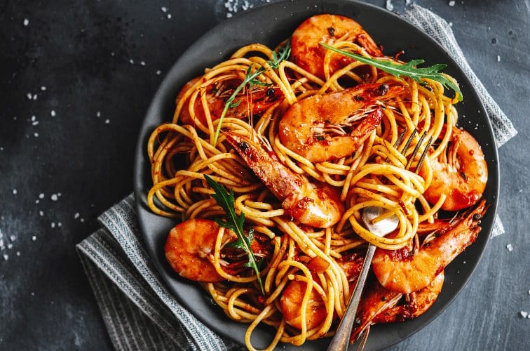 Spaghetti ai Gamberoni (bestes Rezept original aus Neapel) 6 Spaghetti ai Gamberoni frisch