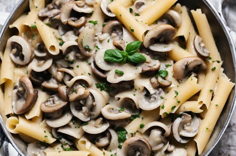 Nudeln mit Champignons Titelbild