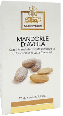 Mandorle d'avola ricoperto di Cioccolato al Latte Finissimo Slitti 1 Mandorle d’avola ricoperto di Cioccolato al Latte Finissimo Slitti