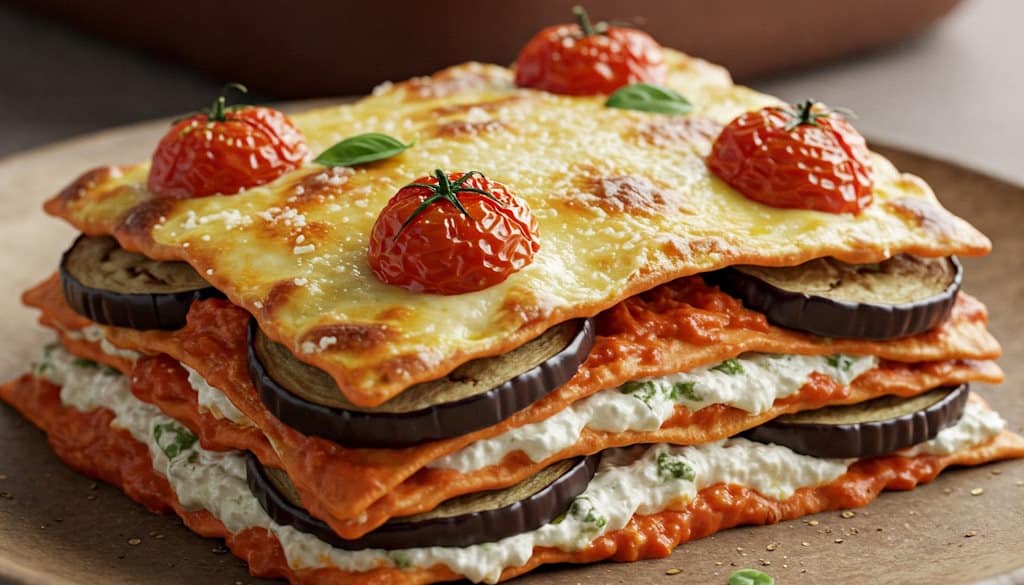 Lasagne alla Norma Stück herausgetrennt