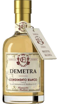 Demetra Condimento Bianco a base di Aceto Balsamico di Modena IGP Famiglia Fiorini 1 Demetra Condimento Bianco a base di Aceto Balsamico di Modena IGP Famiglia Fiorini