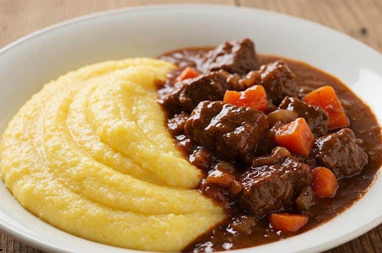 Was passt zu Polenta? Die besten Beilagen 8 Polenta mit Gulasch Friulana