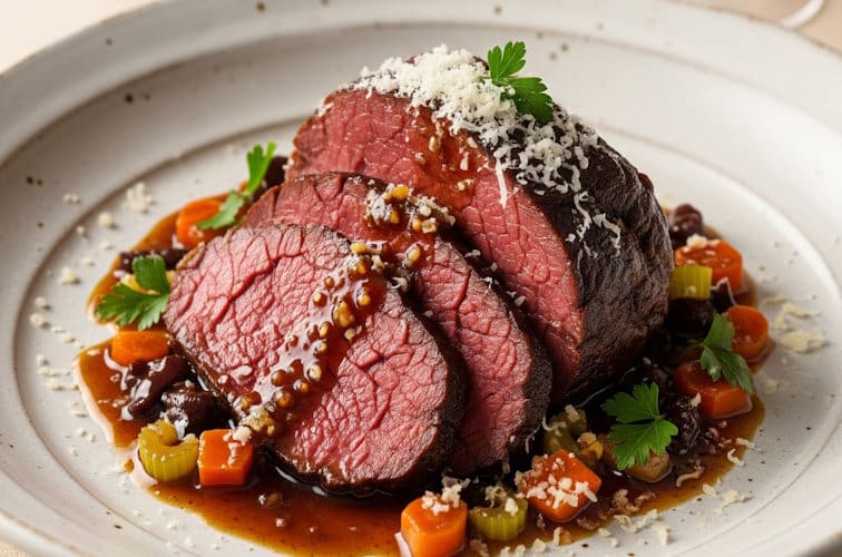 Brasato di Barolo modern interpretiert im Haubenkoch-Restaurant