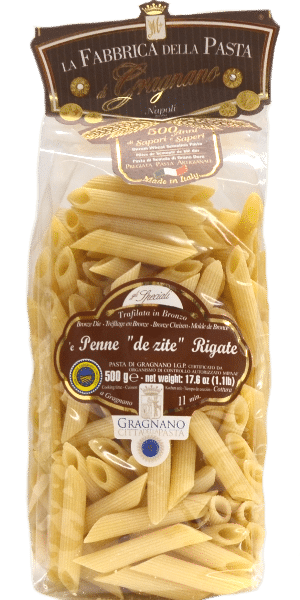 La Fabbrica della Pasta Pasta di Gragnano IGP è Penne “de zite” Rigate 500g