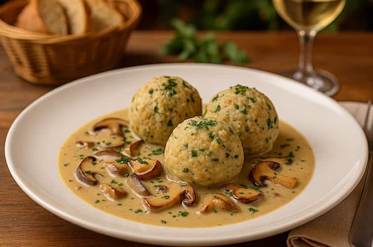 Saucen zu Knödeln – der unterschätzte Hauptdarsteller der Südtiroler Küche 7 Semmelknödel mit Steinpilz-Sauce und Weißwein