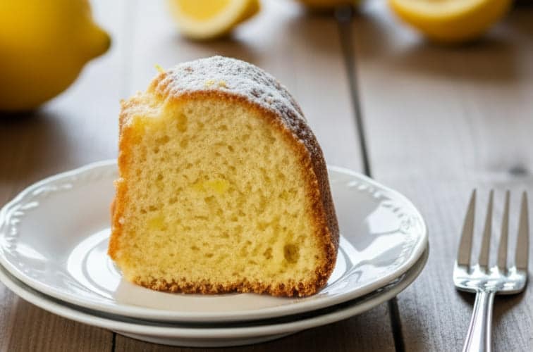 Ciambella di Limone ein Stueck von einem Zitronenkuchen