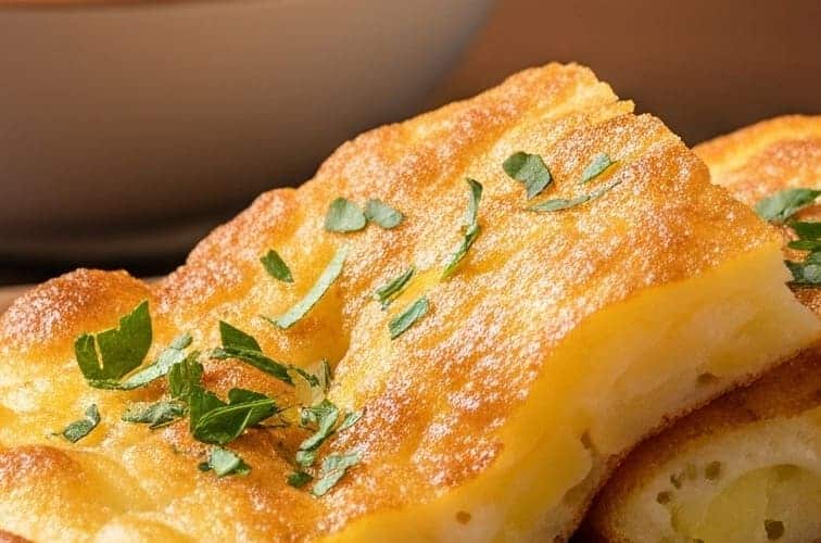 Frico alla friulana Nahaufnahme von einem Stueck
