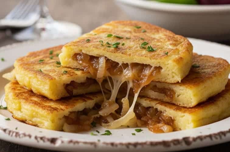 Frico alla friulana als Variante mit Zwiebeln