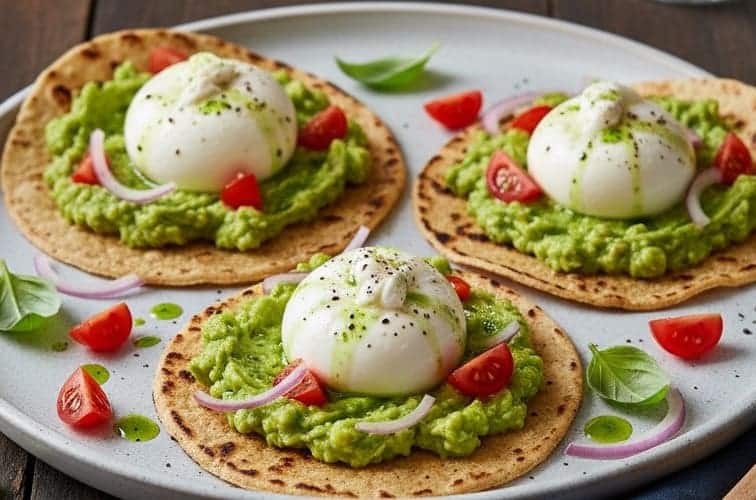 Burrata Tacos besonders apettitlich angerichtet