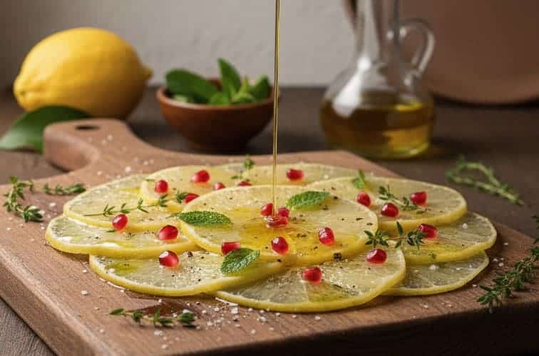 Cedro Carpaccio – Die italienische Delikatesse aus Kalabrien 3 Cedro Carpaccio auf einem Brett angerichtet