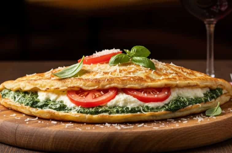 Crespelle italienische Art appetitlich serviert