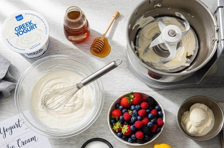 Eismaschine Joghurt Eis Rezept selbstgemacht