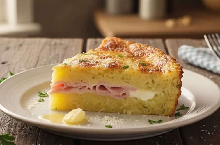 Gateau di Patate – Das Originalrezept der italienischen Kartoffelküche 3 Gateau di Patate auf einem Teller angerichtet