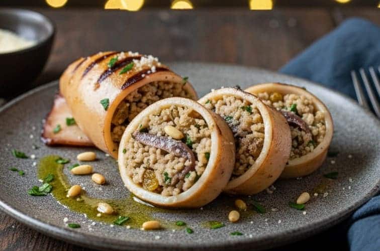 Gefüllter Tintenfisch sizilianisch – ein Klassiker der Inselküche 3 Gefuellter Tintenfisch sizilianisch besonders angerichtet