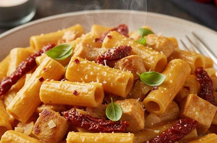 Marry Me Pasta – das cremige Nudelgericht zum Verlieben 3 Marry Me Pasta mit getrockneten Tomaten und Haehnchen