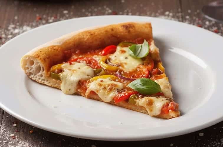 Peperonata Pizza: Das authentische italienische Rezept mit Paprika 3 Peperonata Pizza auf einem Teller angerichtet