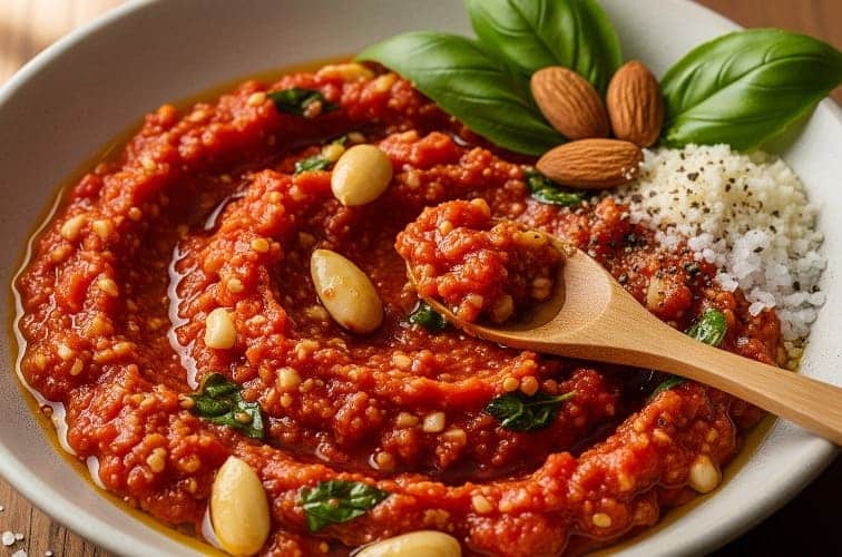 Pesto sizilianische Art aromatische Variante eines Klassikers