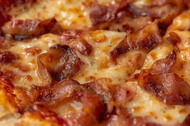 Pizza Pancetta Nahaufnahme
