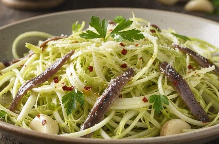 Puntarelle alla Romana traditioneller Salat aus Rom