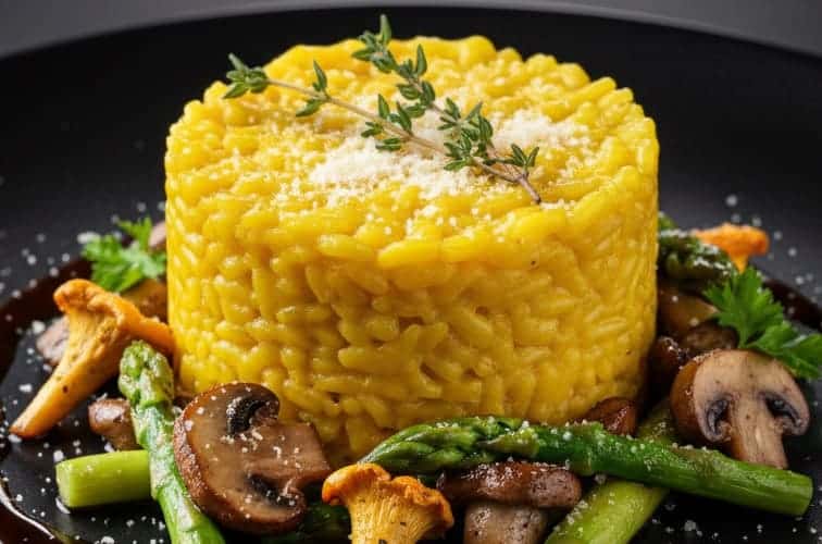 Risotto Milanese Rezept mit gegrilltem Gemuese