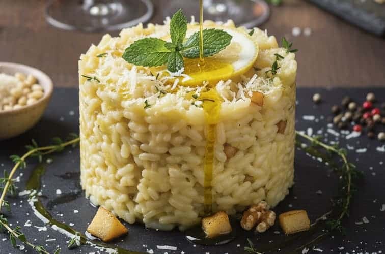 Risotto mit Birne und Gorgonzola – Eine kulinarische Harmonie aus Süße und Würze 3 Risotto mit Birne und Gorgonzola besonders angerichtet
