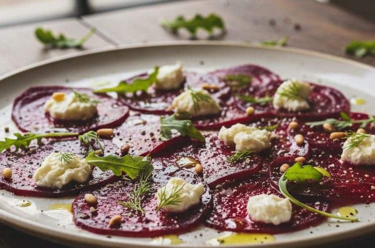 Rote Bete Carpaccio feine Kunst der Vorspeisenküche