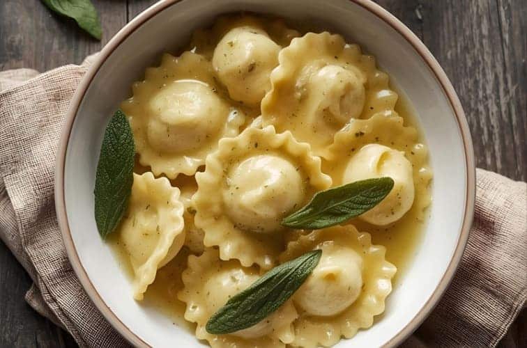 Sardische Ravioli in Salbeibutter geschwenkt