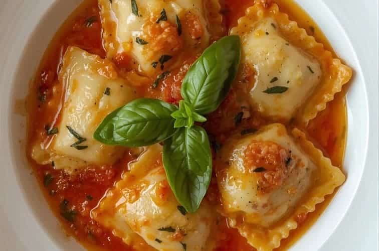 Sardische Ravioli in einer Tomatensauce