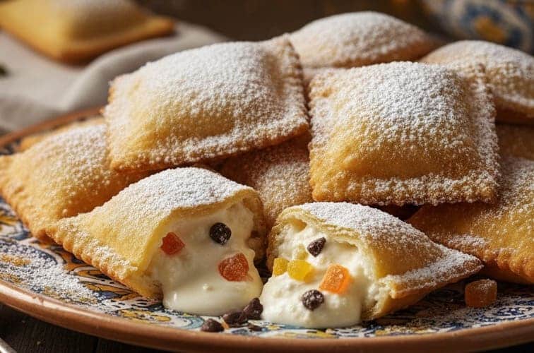 Sizilianische Süßspeisen – Traditionelle Desserts aus der mediterranen Küche 3 Sizilianische Suessspeisen mit sichtbarer Fuellung