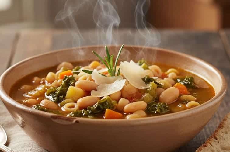 Zuppa alla contadina eine dampfende Gemuesesuppe