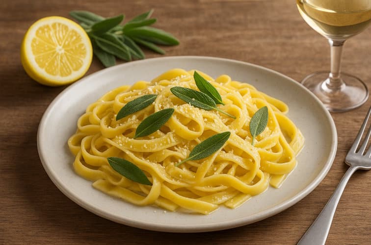 Startseite 20.06.2025 14 Pasta mit Salbei und Zitrone Rezept