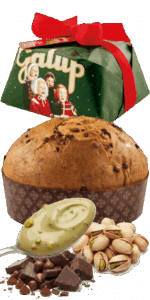 Panettone mit dunkler Schokolade und gefüllt mit Pistaziencreme 900g Galup