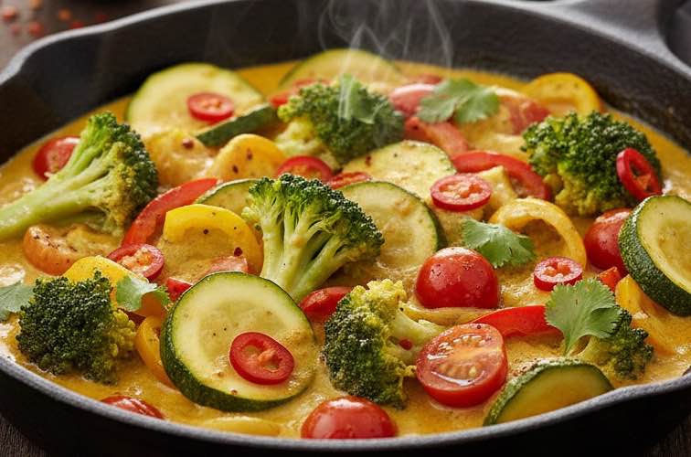 Brokkoli Zucchini Pfanne Curry – mediterrane Leichtigkeit mit exotischem Twist 2 Brokkoli Zucchini Pfanne Curry eine mediterrane Variante