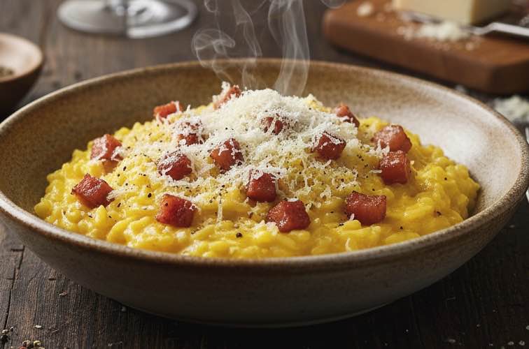 Carbonara Risotto zwei Klassiker miteinander vereint