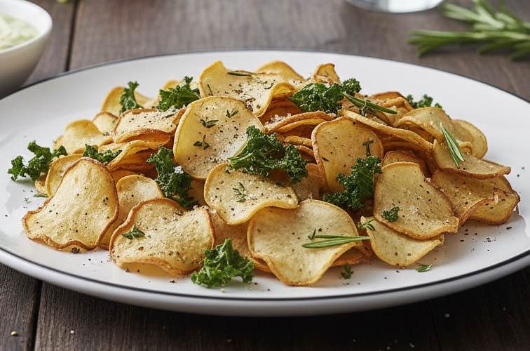 Chips ohne Kohlenhydrate auf einem Teller