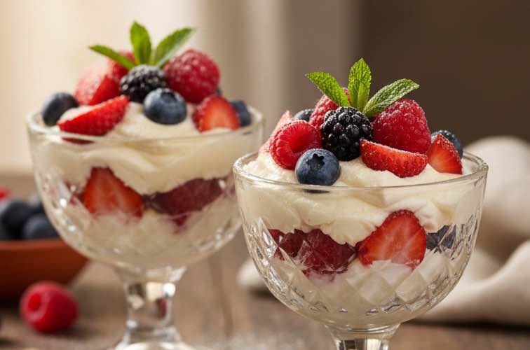Gesunde Rezepte mit Mascarpone Creme mit Beeren