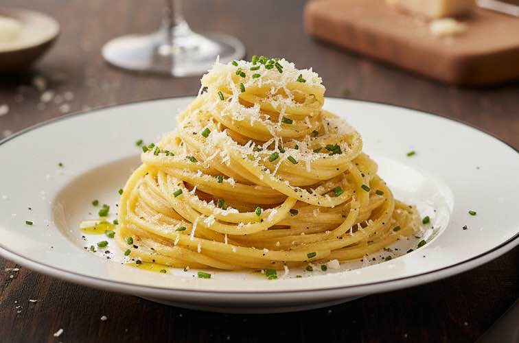 Pasta mit Trüffelbutter besonders angerichtet