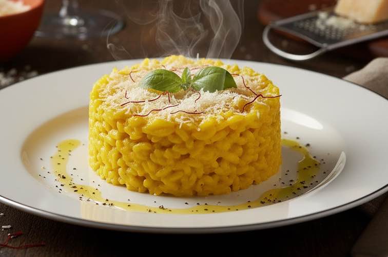 Risotto allo Zafferano besonders angerichtet
