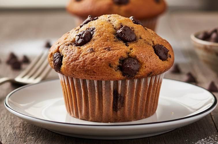 Schokoladen Toppings Muffin mit Schokoladendrops