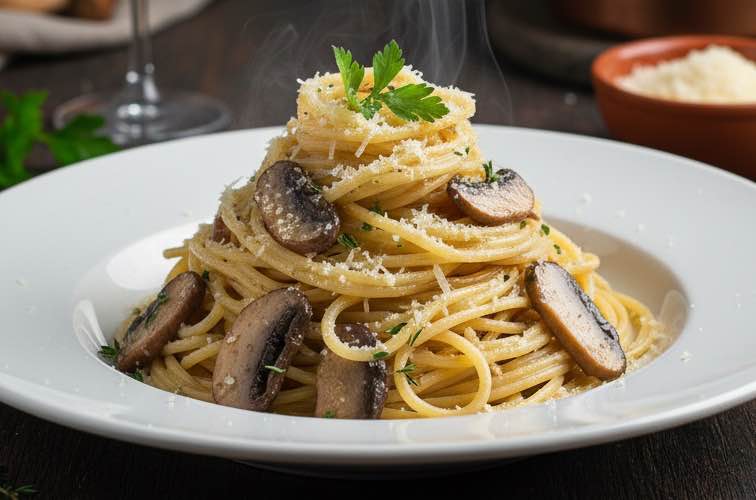 Spaghetti Porcini lecker angerichtet