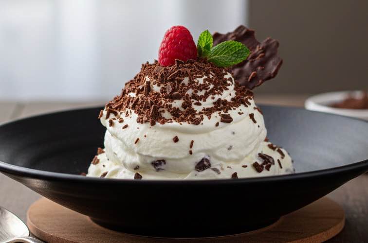 Stracciatella Creme in einer Schüssel