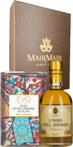 Set Regalo Olio EVO Mosaico Latta + Condimento Bianco Riserva