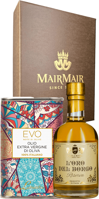 Geschenkset Olivenöl EVO Mosaico Dose + Condimento Bianco Riserva