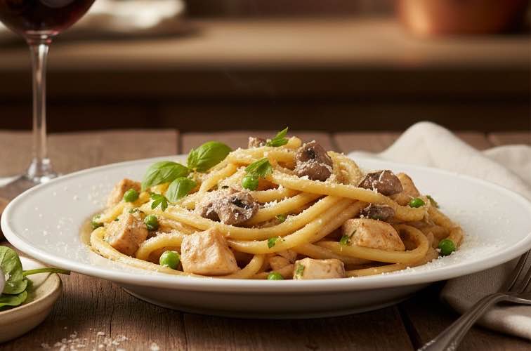 Bucatini alla Caruso – Cremiger Klassiker der italienischen Küche 3 Bucatini alla Caruso anders angerichtet