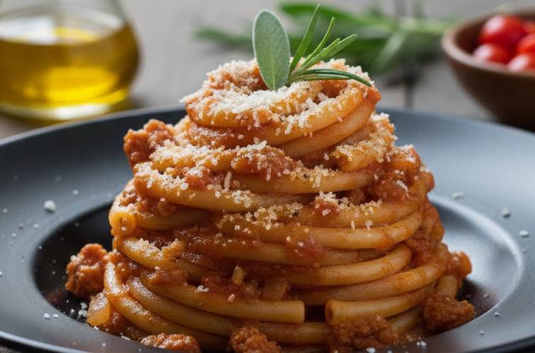 Bucatini alla Marchigiana – Ein Klassiker aus den Marken 3 Bucatini alla Marchigiana besonders angerichtet