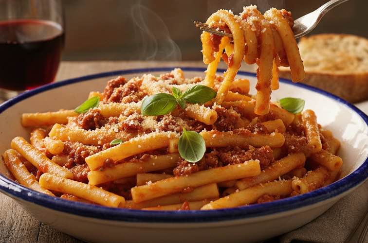 Bucatini alla ’Nduja – Würziges Originalrezept aus Kalabrien 3 Bucatini alla ’Nduja besonders angerichtet