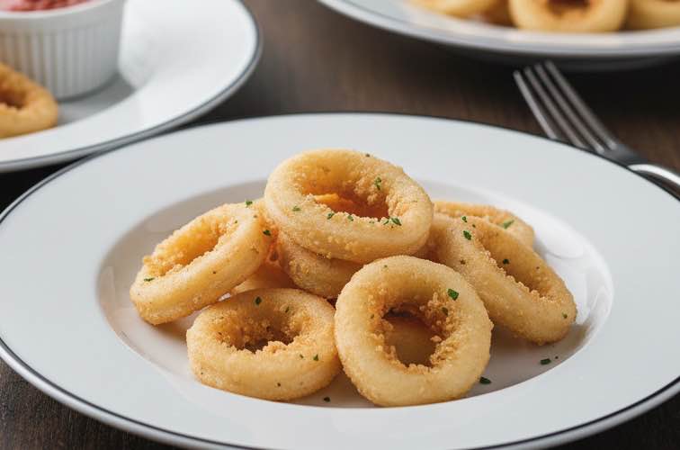 Calamari alla Romana auf einem Teller serviert